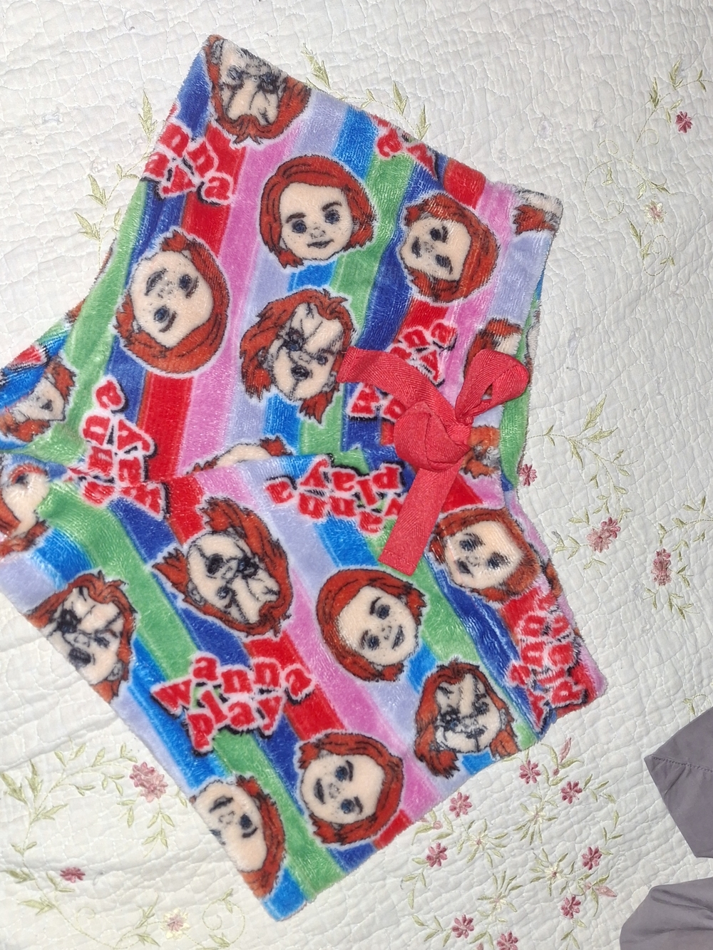 Spencer's Plush Fleece Pajama Shorts in Red, Pink, Blue, Green
